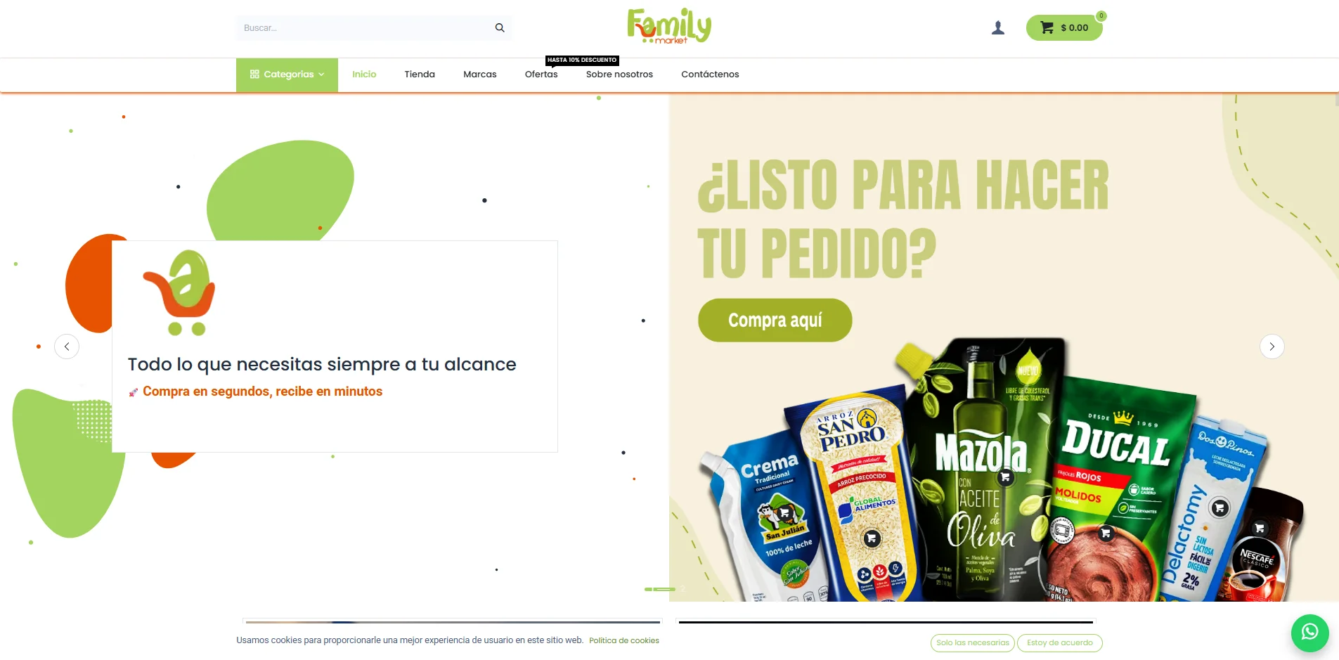 Tienda en línea desarrollada para Family Market