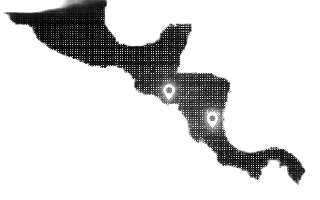 Mapa de la presencia de Z-System en El Salvador y Nicaragua